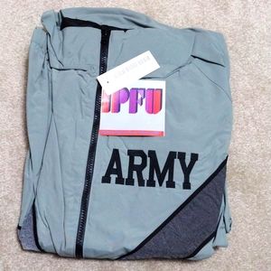 US Army PT  Zip Up Vented Jacket Xtra Large Regular Grey Black APFU